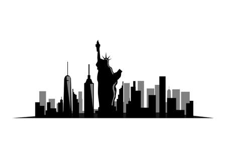 New York landscape skyline design illustrationのイラスト素材