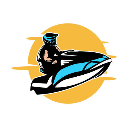 Jetski rider design illustrationのイラスト素材