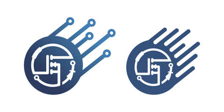 Electronic logo design illustrationのイラスト素材