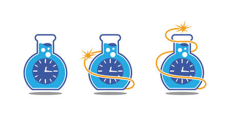 Kids lab logo with experiment glass design illustrationのイラスト素材