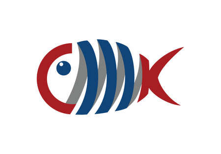 Fish logo design illustrationのイラスト素材