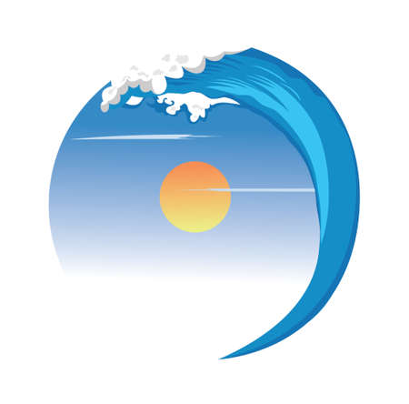 Ocean waves design illustrationのイラスト素材
