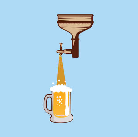 Brewery funnel beer taps design illustrationのイラスト素材
