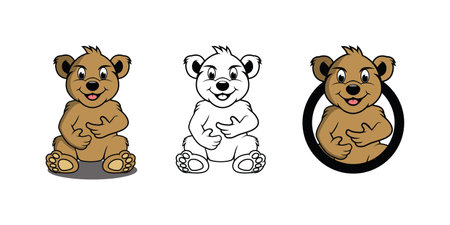 Bear Cartoon Character design illustration vector eps format , suitable for your design needs, logo, illustration, animation, etc.のイラスト素材