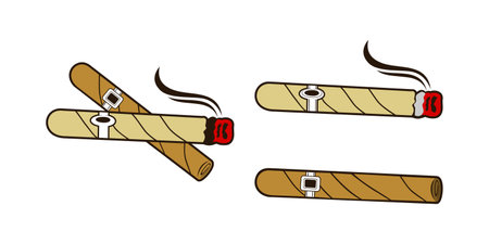 Premium Cigar Design Illustration vector eps format , suitable for your design needs, logo, illustration, animation, etc.のイラスト素材