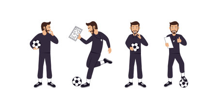Soccer Coach Character Design Illustration vector eps format , suitable for your design needs, logo, illustration, animation, etc.のイラスト素材