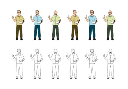 Teacher Cartoon Character Design Illustration vector eps format , suitable for your design needs, logo,illustration, animation, etc.のイラスト素材