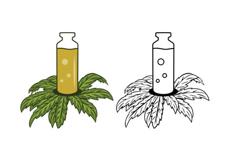 Cannabis Oil Design Illustration vector eps format , suitable for your design needs, logo, illustration, animation, etc.のイラスト素材