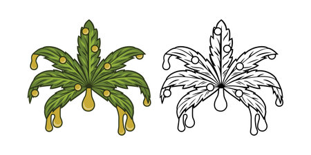 Cannabis Oil Design Illustration vector eps format , suitable for your design needs, logo, illustration, animation, etc.のイラスト素材