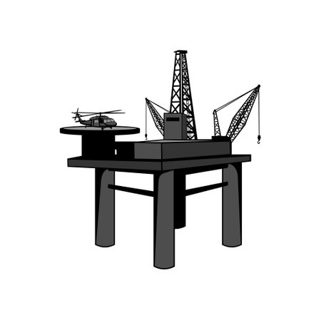 Oil Rig Drilling Platform Design Illustration vector eps format , suitable for your design needs, logo, illustration, animation, etc.のイラスト素材