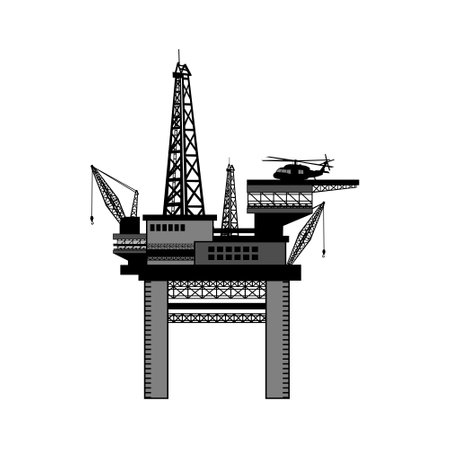 Oil Rig Drilling Platform Design Illustration vector eps format , suitable for your design needs, logo, illustration, animation, etc.のイラスト素材