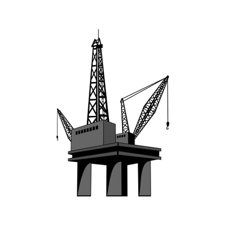 Oil Rig Drilling Platform Design Illustration vector eps format , suitable for your design needs, logo, illustration, animation, etc.のイラスト素材