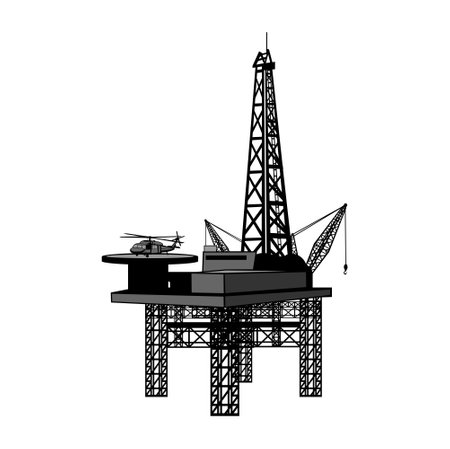 Oil Rig Drilling Platform Design Illustration vector eps format , suitable for your design needs, logo, illustration, animation, etc.のイラスト素材