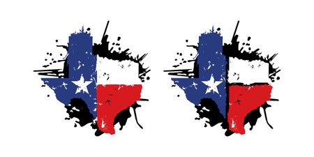 Texas Map With Flag Grunge Design Illustration vector eps format , suitable for your design needs, logo, illustration, animation, etc.のイラスト素材