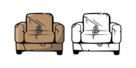 Broken Couch Design Illustration vector eps format , suitable for your design needs, logo, illustration, animation, etc.のイラスト素材