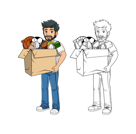 Cartoon Character and Trash Design Illustration vector eps format , suitable for your design needs, logo, illustration, animation, etc.のイラスト素材