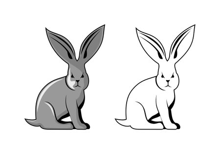 Jackrabbit Character Design Illustration vector eps format , suitable for your design needs, logo, illustration, animation, etc.のイラスト素材