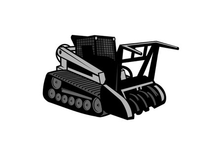 Skid Steer Mulcher Design Illustration vector eps format , suitable for your design needs, logo, illustration, animation, etc.のイラスト素材