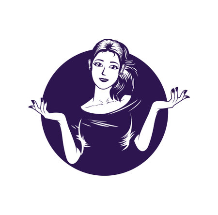 Woman Character Logo Design Illustration vector eps format , suitable for your design needs, , illustration, animation, etc.のイラスト素材