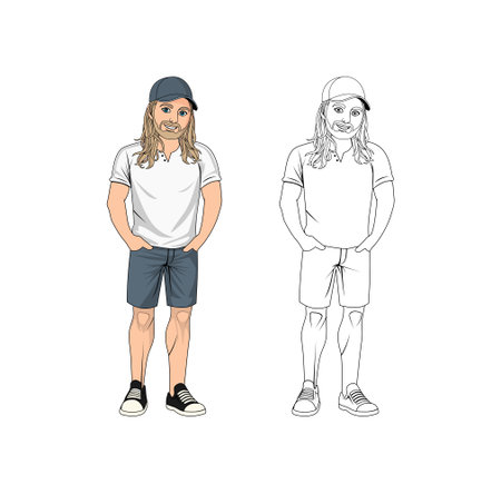 Man Cartoon Character Design Illustration vector eps format , suitable for your design needs, ,...
