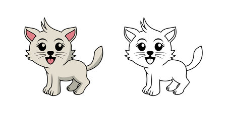 Cute Cat Cartoon Character Design Illustration vector eps format suitable for your design needs  illustration animation etcのイラスト素材