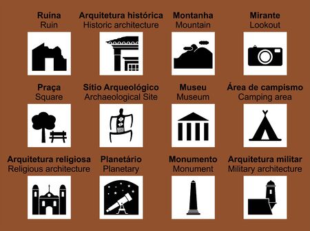 Brazilian Road Tourist Symbols Not Official Royalty Free Vector Brazilian Road Tourist Symbols Not