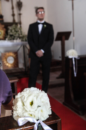 Wedding in the churchの写真素材