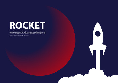 Space rocket travel to the moon concept vector illustrationのイラスト素材