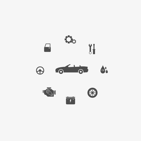 Car Garage icons set vectorのイラスト素材