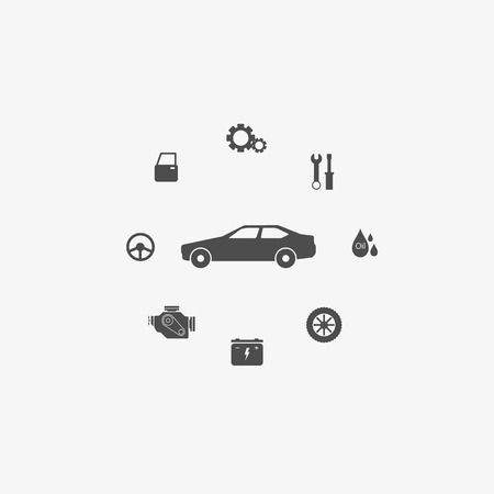 Car Garage icons set vectorのイラスト素材