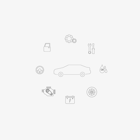 Car Garage icons set vectorのイラスト素材