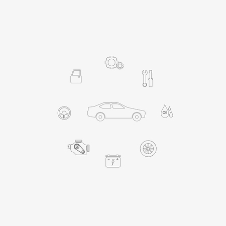 Car Garage icons set vectorのイラスト素材