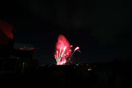 Fireworks at Nagoya Portの写真素材