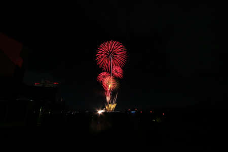 Fireworks at Nagoya Portの写真素材