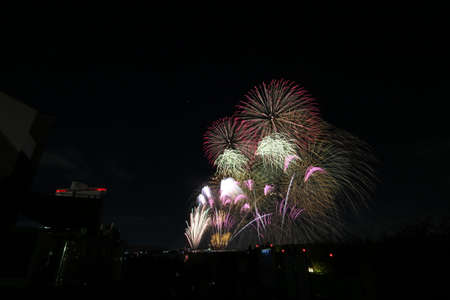 Nagoya Port Water Art Fireworksの写真素材