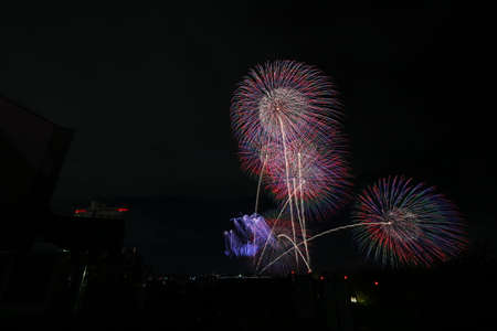 Nagoya Port Water Art Fireworksの写真素材