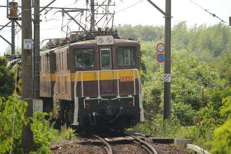 Sanki Railway Sangi Line Trainの写真素材