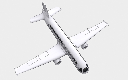 isolated absolute realistic shaded airplane flight concept render illustration