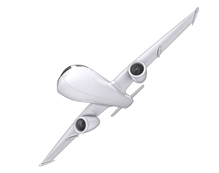 isolated travel airplane flight concept  in perspective view on white background render illustration