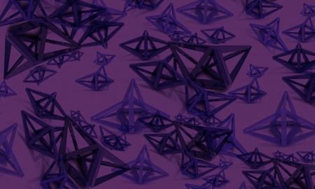 violet dark dimensional abstract shape background wallpaperの写真素材
