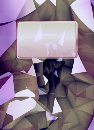 violet triangular three dimensional shape card cover illustration renderの写真素材