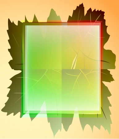 colorful square frame and wine leaves card vectorのイラスト素材