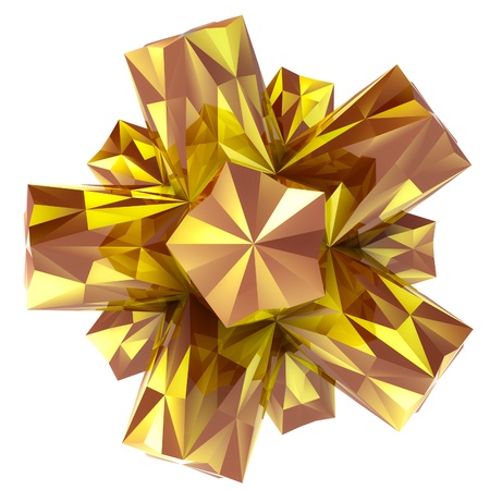 isolated red yellow triangulated cool abstract shape study backgroundの写真素材