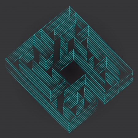 blue line art  labyrinth drawing concept vectorのイラスト素材