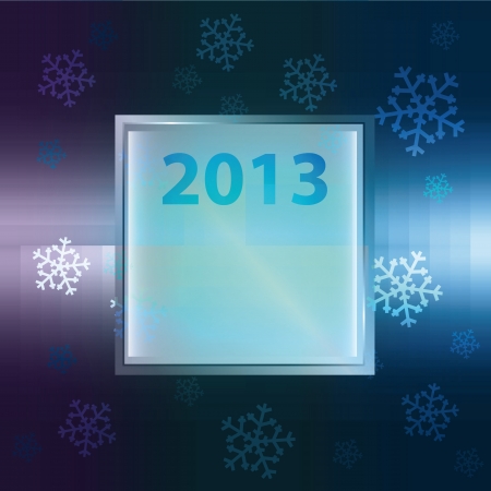 snowflake blue purple background with square frame vector のイラスト素材
