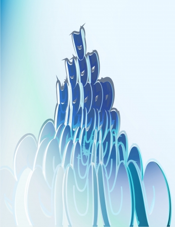 round shapes tree cluster blue vector backgroundのイラスト素材