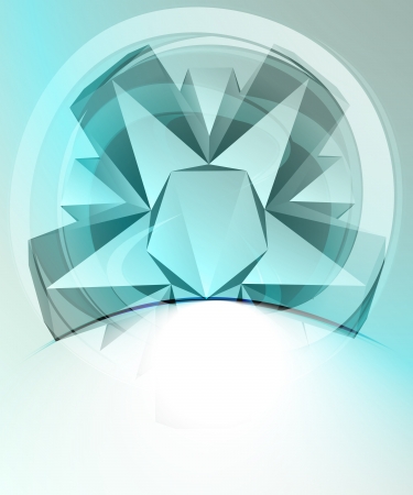 card template with blue blizzard shape and white space down vectorのイラスト素材