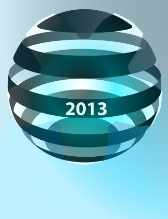 striped winter spherical shape vector new year templateのイラスト素材