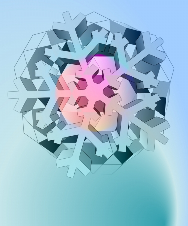magic lighting diamond geometry with snowflake vector templateのイラスト素材