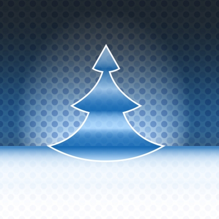 modern shape christmas tree blue spotted backgroundのイラスト素材